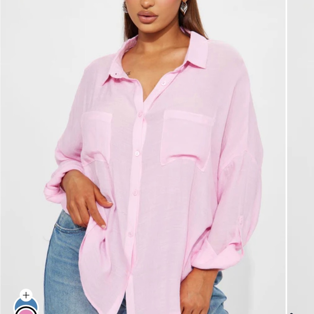 Pink Women's Button-Up Shirt